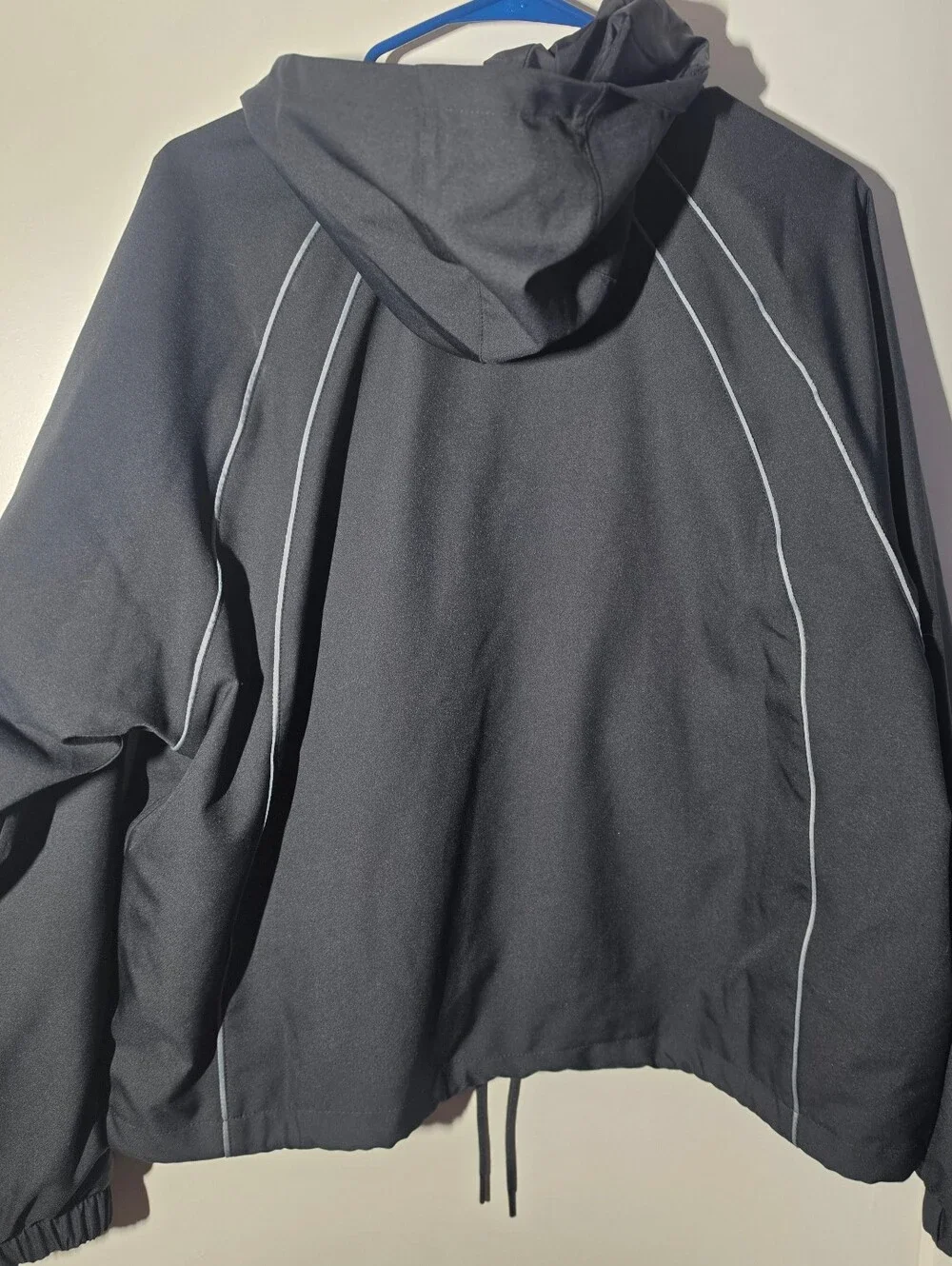 Jordan Black Lightweight Hooded Zip-Up Jacket with Gray Piping